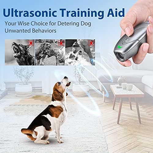 MODUS Dog Barking Control Devices 3 Modes Ultrasonic Dog Training and Anti-Barking Device Rechargeable Dog Barking Deterrent Devices.Alternative to Anti bark collar,Barking Silencer Indoor and Outdoor