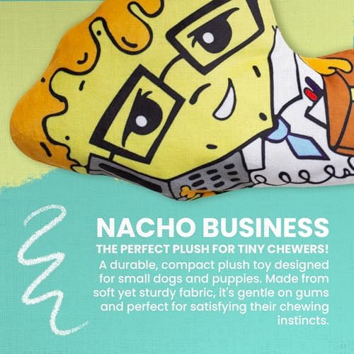 SNUG AROOZ Nacho Business Dog Toy with Squeaker and Crinkle with Repair Patch – Fun Taco Design - Soft Texture - Perfect for Playtime Entertainment