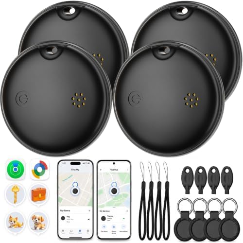 2026 Air Tags 4 Pack Tracker Tag for Android & iOS - Bluetooth Tracker with IP68 Waterproof, 100dB Alarm, Replaceable Battery, GPS Tracker Smart Tag for Luggage Keys Wallet Pets Kids, Airtag 4 Pack