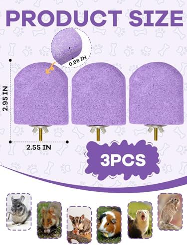 Lava Ledges for Rats 3 Pack Hamster Climbing Ledge Platform Pumice Ledge Shelf Pet Chewing Grinding Toys Small Animals Cage Accessories for Mouse Guinea Pig Gerbil Purple