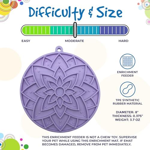 SodaPup Lotus eMat – Durable Enrichment Feeder Made in USA from Non-Toxic, Pet-Safe, Food Safe Rubber for Mental Stimulation, Avoiding Overfeeding, Fresh Breath, Digestive Health, Calming, & More