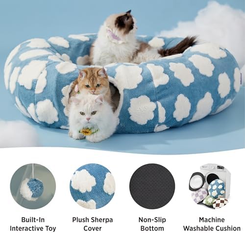 Lesure Donut Cute Jacquard Large Cat Tunnel Bed Kitten Toys for Dog Bunny