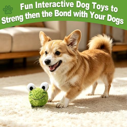 2-Pack Dog Squeaky Toy Plush Banana with Monkey & Frog Ball