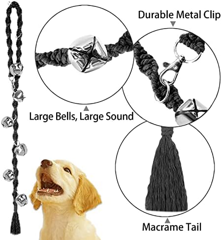 Dog Bells to Go Outside, Potty Training Bell, Handmade, Adjustable | Handmade with Premium Yarn, Twisted Style, Clear Jingle, Dog Potty Bell, Dog Door Bell.