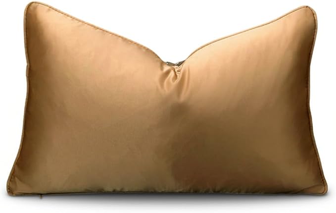 vctops Decorative Luxurious Throw Pillow Covers Lumbar Cushion Cases Pillowcase for Bed Sofa Couch Chair Car Home Decor (Gold, 12"x20")