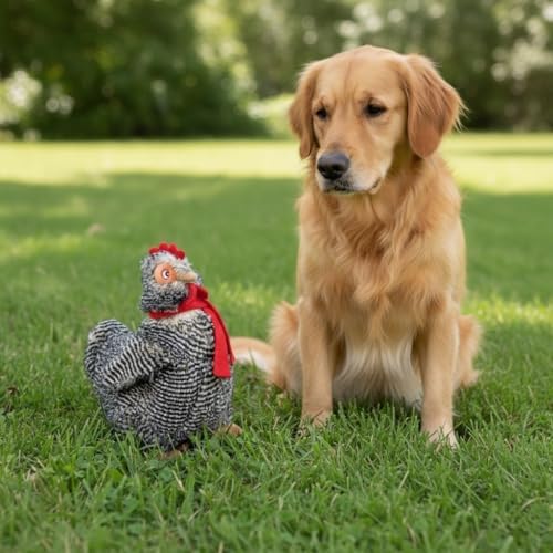 Fuzzl Plush Super Soft Cheeky Chicken Dog Toy & Comforter – Cuddly Plush with Squeaker, Gentle Dog Toy for Puppies & Small to Medium Dogs