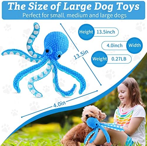 Dog Toys for Large Dogs：Squeaky Interactive Dog Toys with Soft Fabric for All Breed Sizes- Puppy Toys to Keep Them Busy