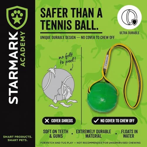 Starmark GripCord Chew Ball on Cord Md/Lg Dogs 3.25-in