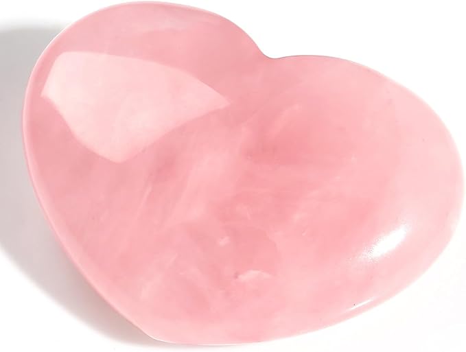 MAIBAOTA 45 mm Rose Quartz Crystals Valentine's Day Crystals Gifts for Her Women Large Heart Stone Healing Natural Reiki Gemstone Polished Heart Shaped Rocks Meditation