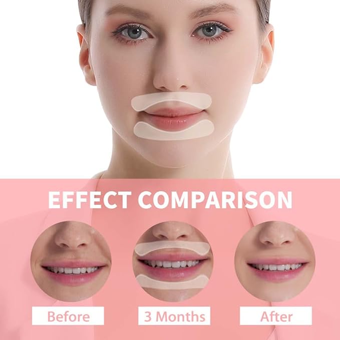Anti Wrinkle Patches for Lip，Reusable Hydrogel Mouth Tape，Hypoallergenic Silicone Gel Sleep Face Tape，Smooth Fine Lines，Anti-Aging Facial Beauty(lip-5 Pairs)