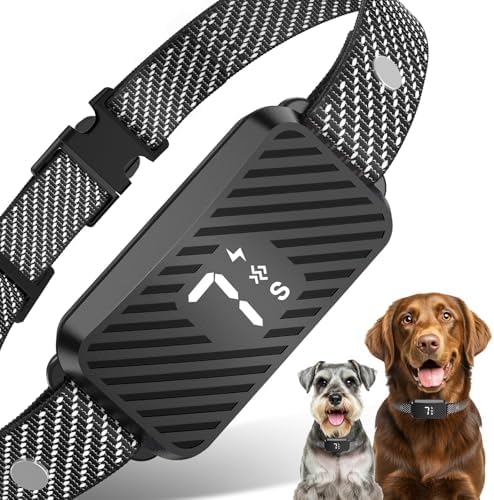 Dog Bark Collar for Large Medium Small Dogs, Effective No-Bark Collar, Smart Barking Collar, Rechargeable Bark Collar with 7 Sensitivity, 3 Modes, Waterproof, Frosted Black