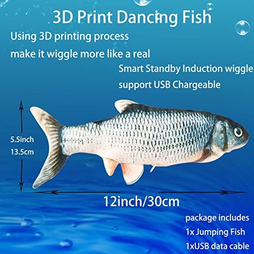 Flopping Fish Electric Cat Dog Pet Toy,Realistic Moving Rocking Interactive