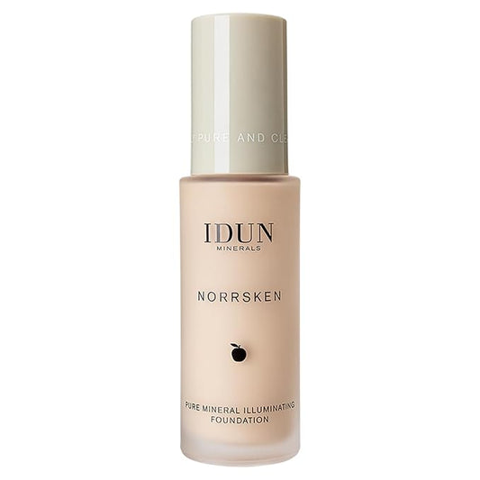 IDUN Minerals Liquid Norrsken Foundation - Silky Smooth Coverage - Luminous, Dewy Finish for Dry and Dull Skin - Water Resistant and Vegan Makeup - 203 Saga - Light Neutral - 1.01 oz