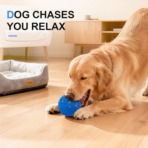 Smart Dog Toy Ball with 2 Interactive Modes, IPX7 Waterproof, USB Rechargeable Auto-Moving Pet Ball, Self Moving Bouncing Dog Ball, Durable Electronic Dog Toy for Active Large Breed Puppies&Dogs
