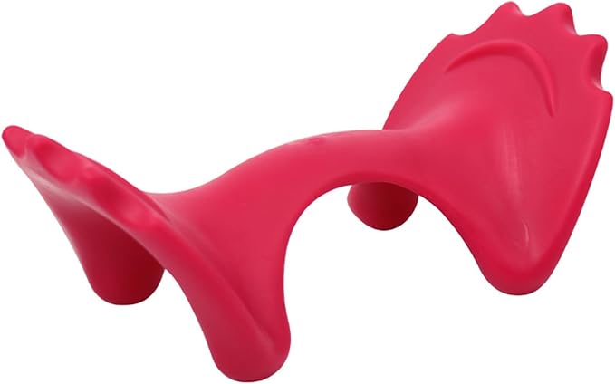 Manual Portable Neck and Cervical Massager Office Acupressure Head and Neck Fatigue Relief Massage (Rose red)