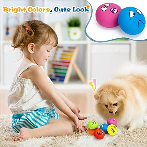 Hungdao 12 Pcs 2.25'' Squeaky Dog Balls, Rubber Latex Toys, Lively Style