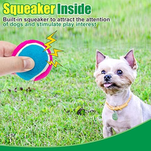 EXPAWLORER Squeaky Tennis Balls for Dogs-12 Pack High Elastic Dog Toy Balls