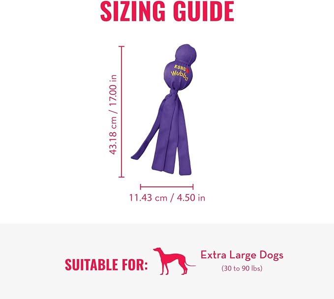 KONG Wubba - Dog Toy for Tug of War & Fetch - Dog Supplies for Puppy & Dog Playtime - Outdoor & Indoor Dog Toy - for XL Dogs - Randomly Provided Color (Pack of 2)