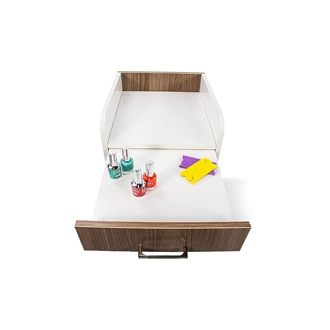 Milan Pedicure Trolley Pedi Rolling Cart Nail Salon Spa Storage Drawer, Ash Wood