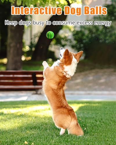 Squeaky Dog Balls, Interactive Funny Puppy Chew Toys for Fetch Play to Keep Them Busy, Latex Rubber Pet Tennis Soccer Ball Toy Bundle (8 Pack) for Puppies Small Breed Dogs