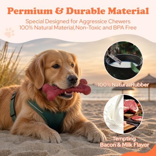 3 Pack Dog Chew Toys for Aggressive Chewers, Indestructible Toys