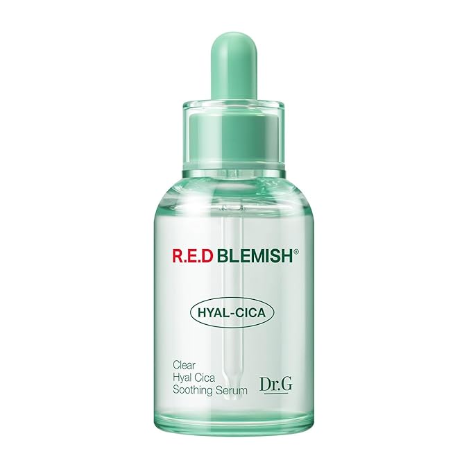 Dr. G R.E.D. Blemish Clear Hyal-Cica Soothing Serum - Korean Skincare - Long-Lasting, Hydrating Serum for All Skin Types - Cools Skin Temperature - Hyaluronic Acid & Centella Asiatica - 1.69 fl oz