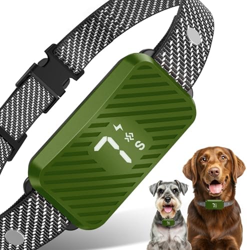 Dog Bark Collar for Large Medium Small Dogs, Effective No-Bark Collar, Smart Barking Collar, Rechargeable Bark Collar with 7 Sensitivity, 3 Modes, Waterproof, Sage Green