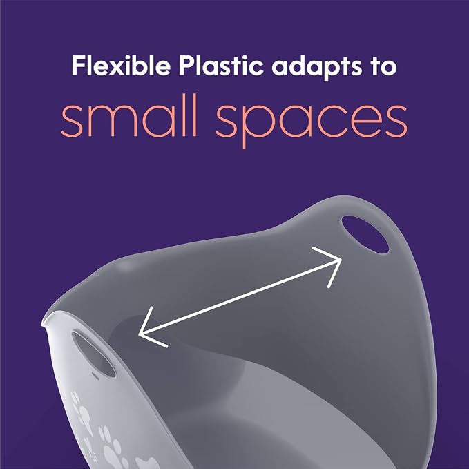 Litter Genie Cat Litter Box in Flexible Plastic with Handles, High Walls