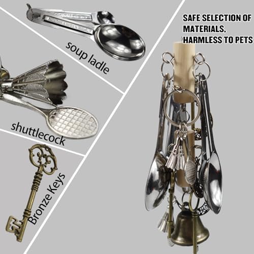 Kenkont Metal Spoon Bell Parrot Toy, Hanging chew Toy