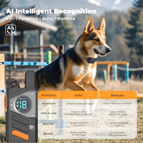 2-in-1 Dog Shock Collar 2 Dogs - 3300 ft Waterproof Training Collar