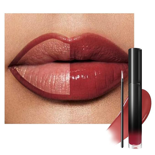 evpct Cranberry Red Shiny Glossy Longwear No-Budge Liquid Lip Color Lipstick Makeup, Highly Pigmented Color Instant Shine, Waterproof Long Lasting Lipstick for Women, Lip Stain Gloss Lip Liner Brush