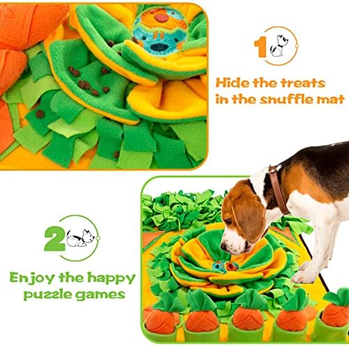 Pet Snuffle Mat for Dogs Sniff Mat Nosework Feeding Mat Slow Feeder Interactive Dog Puzzle Toys for Training and Stress Relief Encourages Natural Foraging Skills (31''x19'')