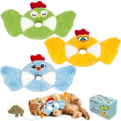 Retro Shaw Cat Toys Birds Catnip Chew Toys for Indoor Cats Kittens 3 Pack