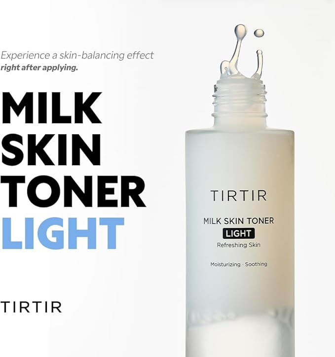 TIRTIR Milk Skin Toner Light | Instant Hydration with 4% Niacinamide, Pore-Tightening, Vegan Toner for Acne-Prone, Sensitive & Oily Skin, Fungal Acne Safe, Panthenol, Allantoin, Vitamin B
