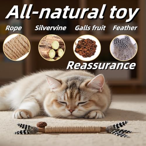 Cat Chew Toys Silvervine Sticks Dental Treat Feather 7Pack Indoor