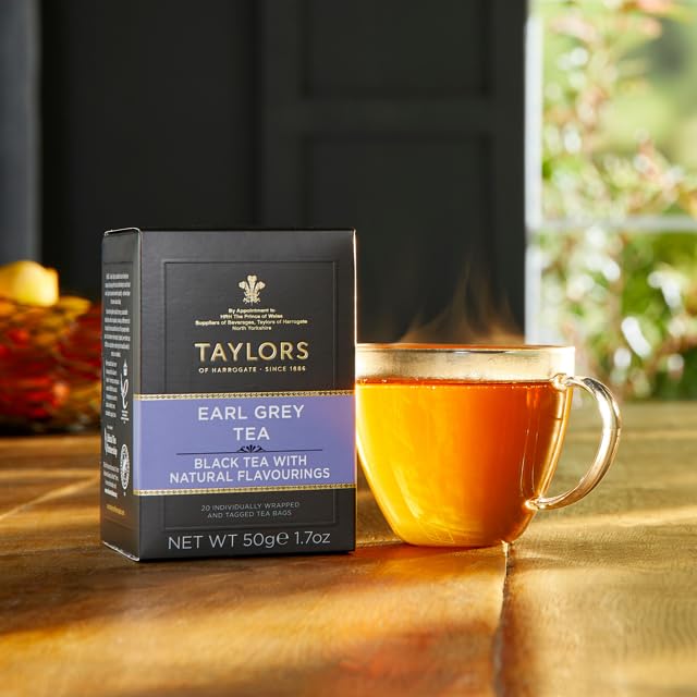 Taylors of Harrogate Black & Herbal Tea Variety Pack, Individually Wrapped Bags, Earl Grey, English Breakfast, Chamomile 20 Count (Pack of 3), Caffeinated & Caffeine-Free, 60 Teabags