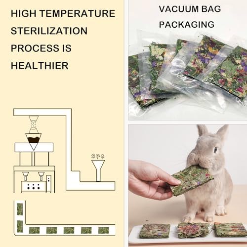10pcs Rabbit Timothy Hay Chew Toys with Herbal Flowers for Small Pets