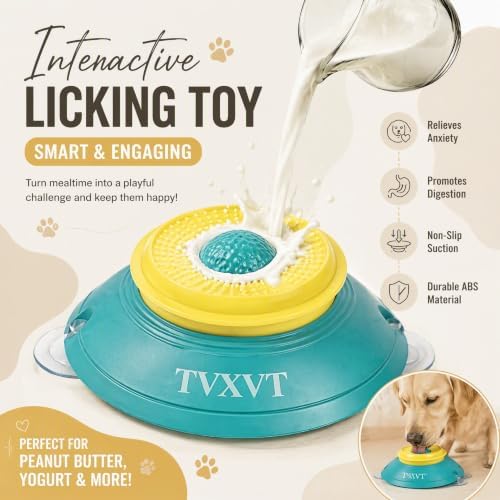 Rolling Lick Feeder Ball Bowl with Suction Cups Anti Slip Slow Feeder Interactive Puzzle Enrichment Toy for Dogs Cats Suitable for Wet Food Yogurt Bone Broth Nutrient Liquid (Green)