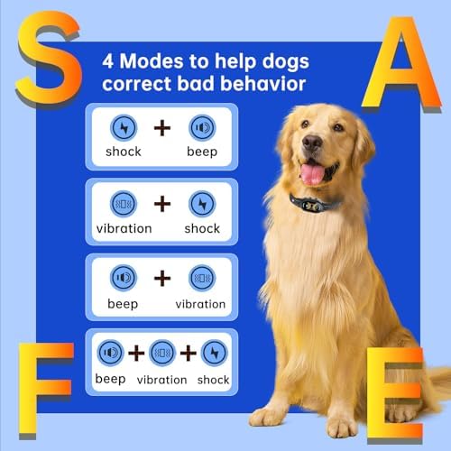 Dog Bark Collar, Rechargeable Bark Collar for Large Dog, IP67 Waterproof Anti Barking Collar Dogs with Adjustable Sensitivity for Medium and Small Dogs (Matte Black)
