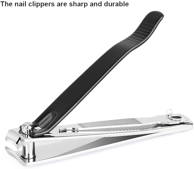 Large Nail Clippers Set,2 Pcs Premium Stainless Steel Fingernail & Toenail Clippers Curved Blade with Sharp and Sturdy Blade