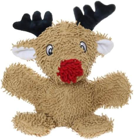 MIGHTY Tuffy Microfiber Medium Reindeer Ultra Durable Plush Dog Toy