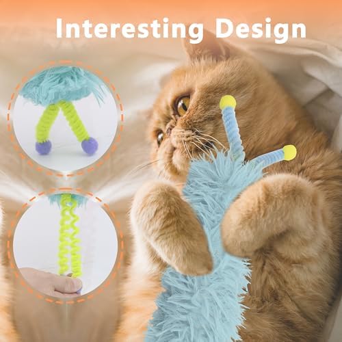 3 Pack Catnip Toys,Soft Cat Pillows Toys with Antennae, Funny cat Toy