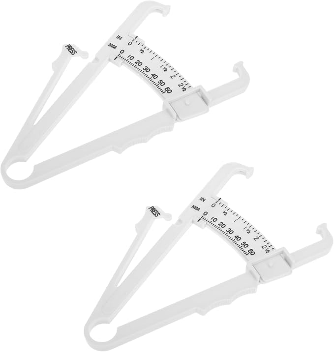 Ipetboom 2Pcs Handheld Skinfold Caliper for Measurement Accurate Body Composition Tool with Centimeter and Scale for Fitness Tracking and Health Monitoring