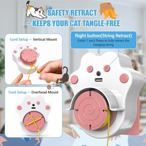 Interactive Cat Toys for Indoor Cats, Automatic Flying Bird & Mouse