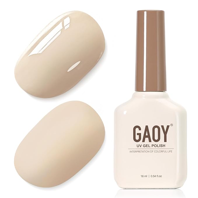 GAOY Gel Nail Polish, 16ml Soak Off Gel Polish, UV Light Cure for Nail Art DIY Manicure at Home, 2046 Beige
