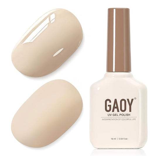 GAOY Gel Nail Polish, 16ml Soak Off Gel Polish, UV Light Cure for Nail Art DIY Manicure at Home, 2046 Beige