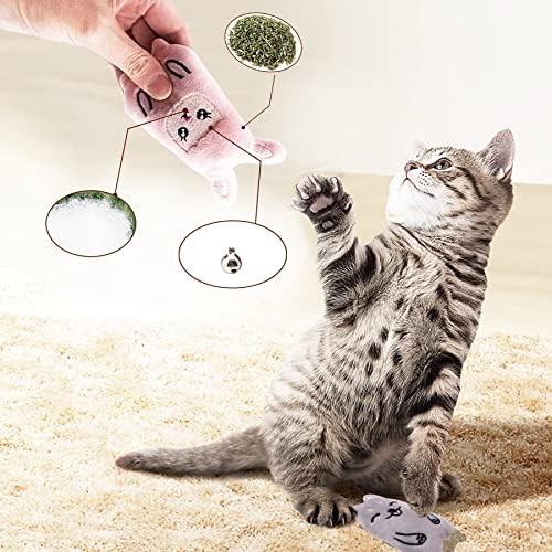 Cat Catnip Toys with Bells for Indoor Cats 6 Pack