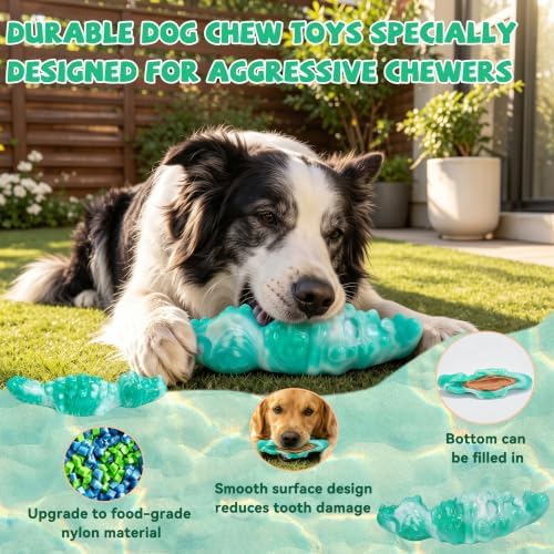 WinTour 2Pack Tough Dog Toys for Aggressive Chewers, Dog Chew Toys for Play