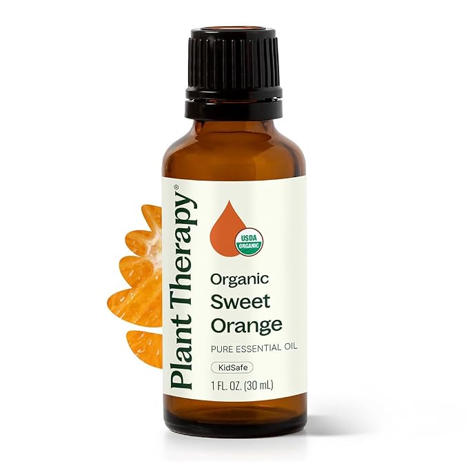 Plant Therapy Organic Sweet Orange Essential Oil, 30 mL (1 oz), 100% Pure Essential Oil, USDA Certified Organic, Great Fresh Citrus Aroma