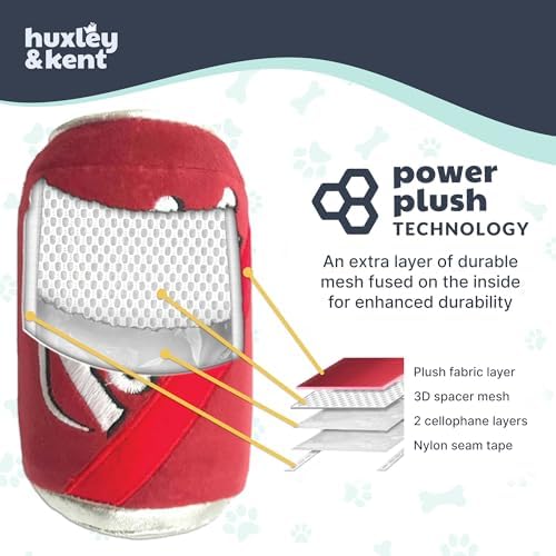 Huxley & Kent Power Plush Squeaky Dog Toy, Grrrs Light, Large